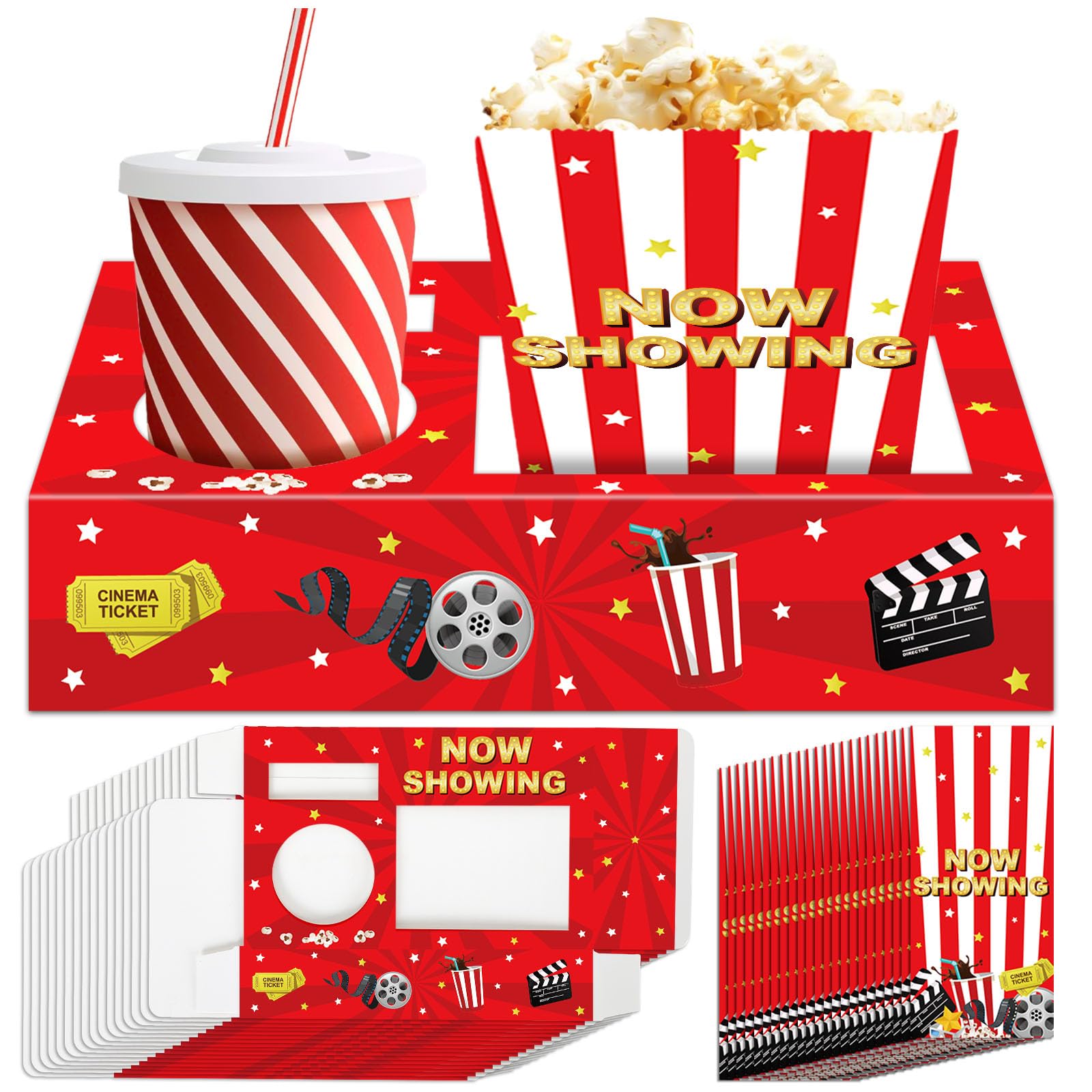 Movie Night Snack Trays 48pcs Include 24 Movies Themed Snack ...
