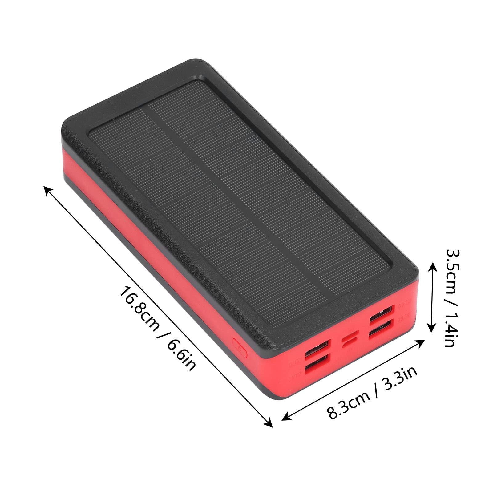 Power Bank Solare A LED, Caricabatterie For Telefono Di Grande Capacità Da 30000 MAh, Stazione Di Energia Solare Portatile Con 4 Porte USB, Power Bank A Ricarica Rapida