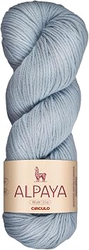 CIRCULO Alpaya Yarn, Luxury Blend 70% Organic Pima Cotton, 30% Baby Alpaca, Worsted Weight #4, Soft Breathable Feel, Elegant Drape, 185 Yards, Color 2439 Soft Aqua
