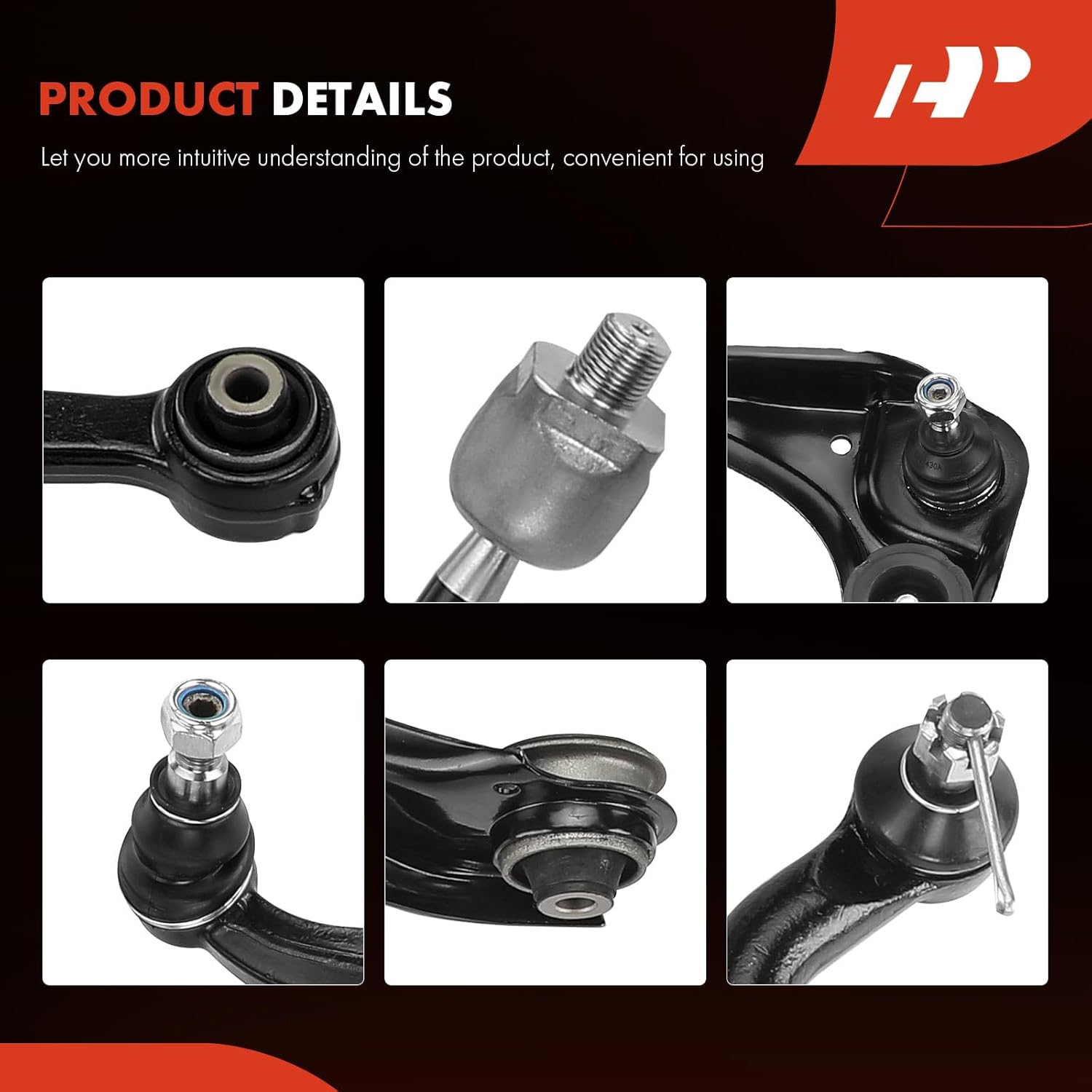 A-Premium Set of 10, Front Lower Forward Rearward & Upper Control Arm, Inner Outer Tie Rod End, Compatible with Ford Fusion 2007-2012, Lincoln MKZ 2007-2012, Mercury Milan 2007-2009