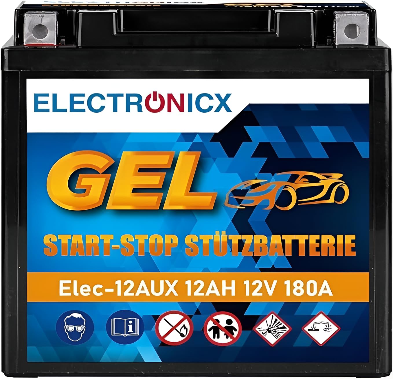 Electronicx batterie de soutien GEL 12V 12Ah Premium – 12 Ah Backup A211541000 61217586977 Remplacement pour A000982700 A2115410001 61219394648 auxiliaire automobile Longlife pour Mercedes-Benz, BMW