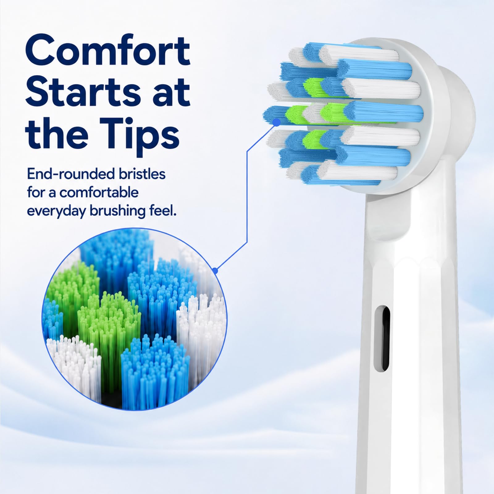 Cabezales de repuesto para cepillo de dientes Oral B, cabezales de cepillo sensibles a la cruz de Braun compatibles con Oral B Pro 1000 Genius X Smart 1500, 8 unidades