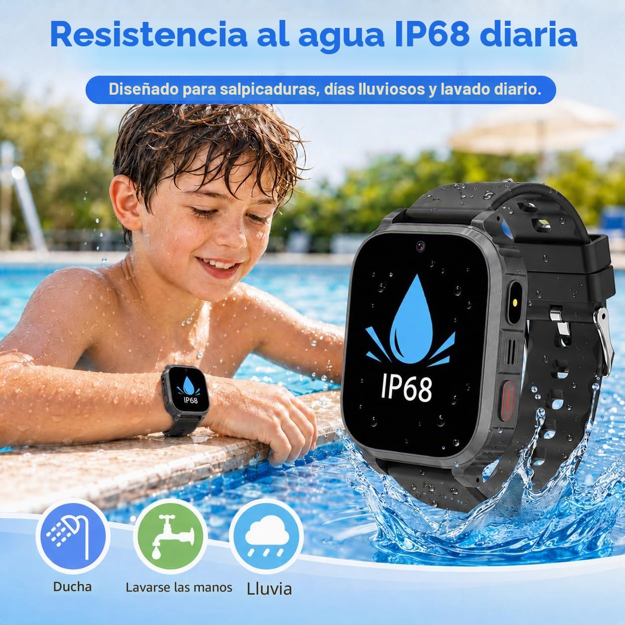 4G Reloj Inteligente Niño con GPS y Videollamada, Smartwatch Niños con SOS, llamadas, Chat de Voz, Modo Escuela, Podómetro, Despertador, IP68, Linterna, Reloj GPS Niño Regalo para Niños Niñas, Negro