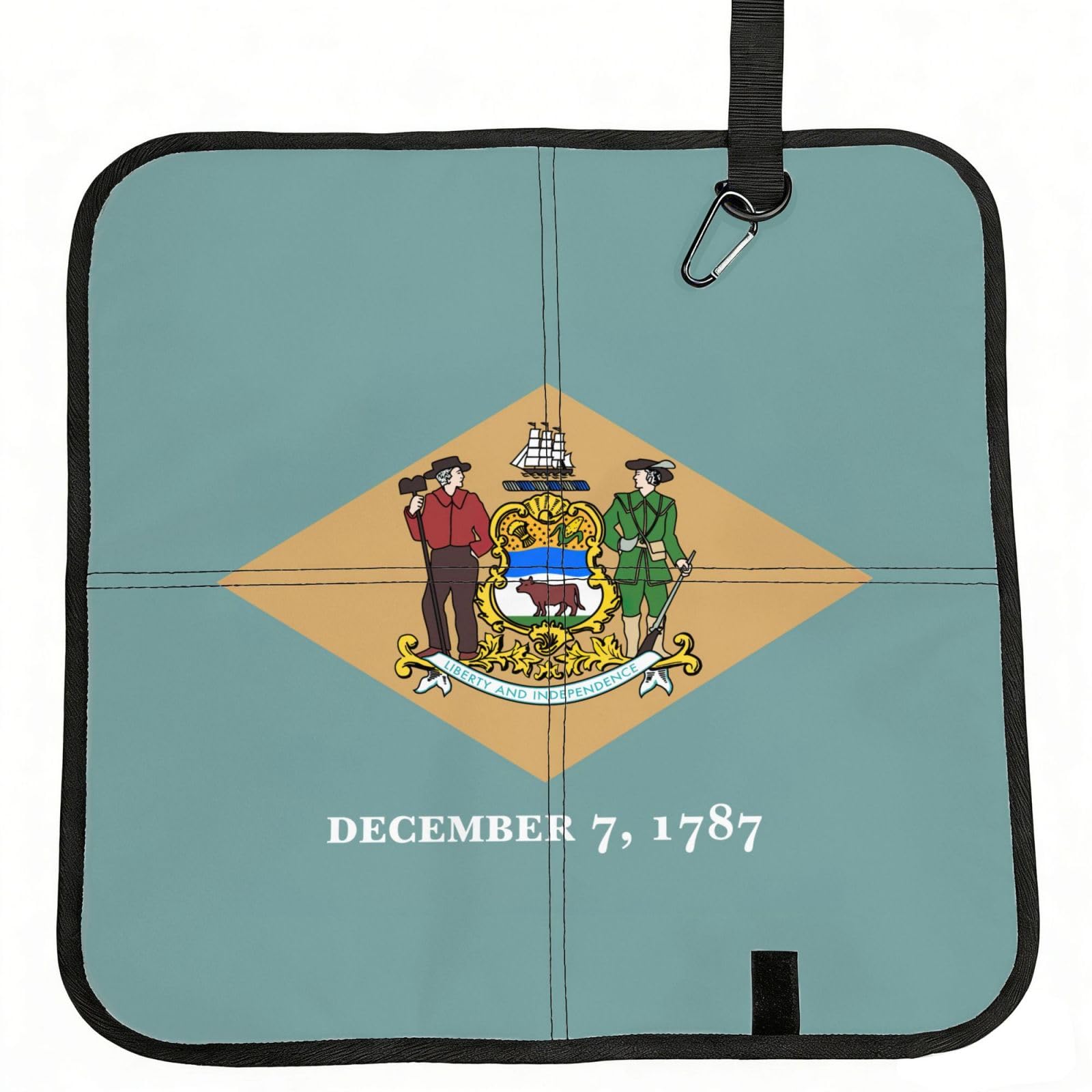 AYYQWE Flag Of Delaware Print Foldable Seat Cushion Portable Chair Pad Office Commuting Picnic Camping Outdoor