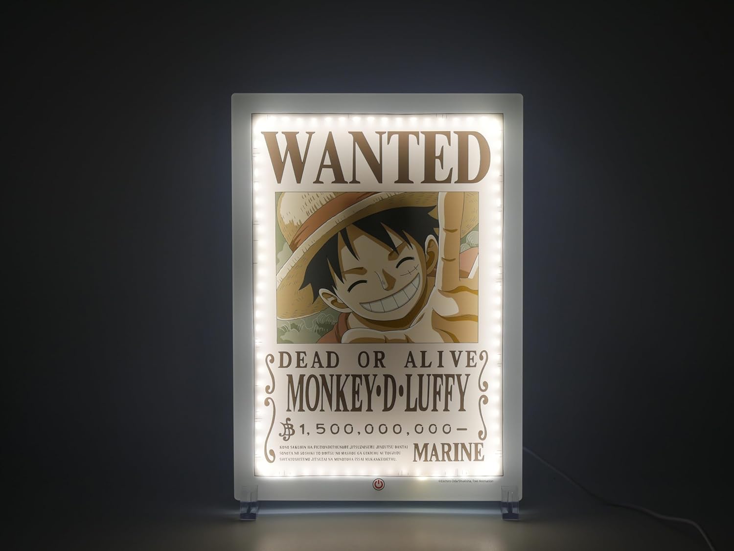 TEKNOFUN - One Piece License - Neon Mural LED Luffy Wanted 30 CM - Light decoration - USB-C (cable included) - Comes with 2 supports - ‎‎Brown, Beige, White - For Children - 811642