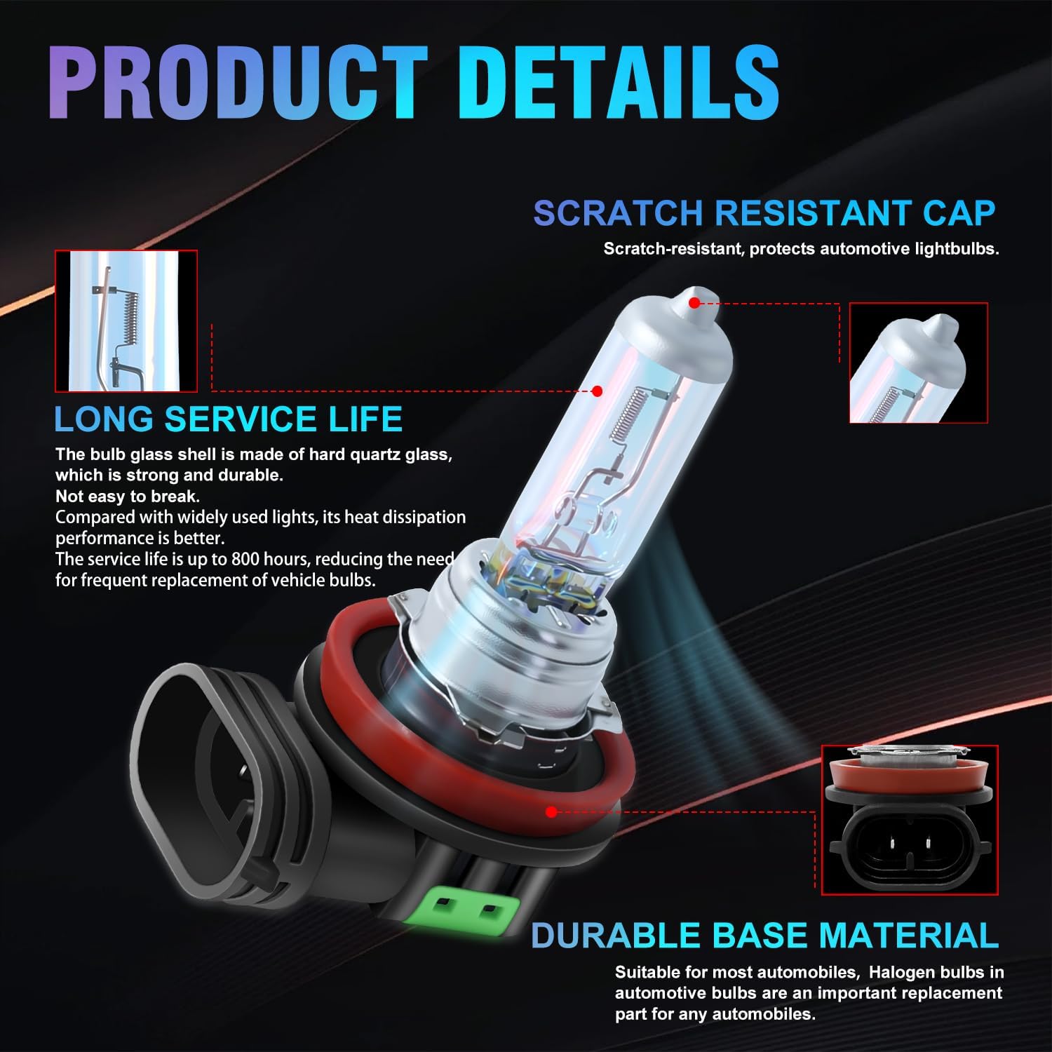 Upgraded Halogen Headlight Bulbs 2011-2020 for Honda Odyssey Headlight Bulbs 9005 High Beam and H11 Low Beam, Performance 5500K White 300% Brightness 4PCS