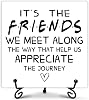 Friendship Decor, Its The Friends We Meet Along The Way Wooden Sign, Small Friendship Gift, Birthday Friend Gifts for Women Men Friends Colleagues, Office Desk Cubicle Accessories 5 x 5-148