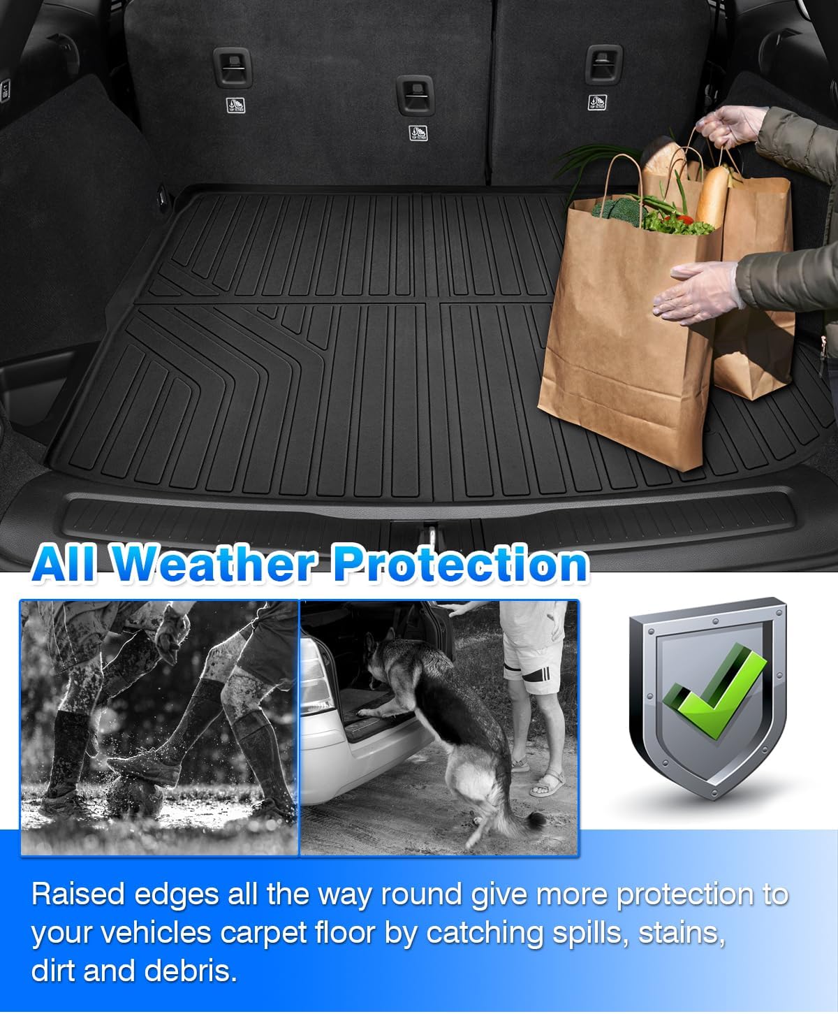 Cartist Cargo Liner - Trunk Mat for Jeep Grand Cherokee 2022-2026 5 Seater Only (NOT for WK or Grand Cherokee L), All Weather Cargo Mat for Cherokee Accessories, Heavy Duty Car Mats, Car Accessories