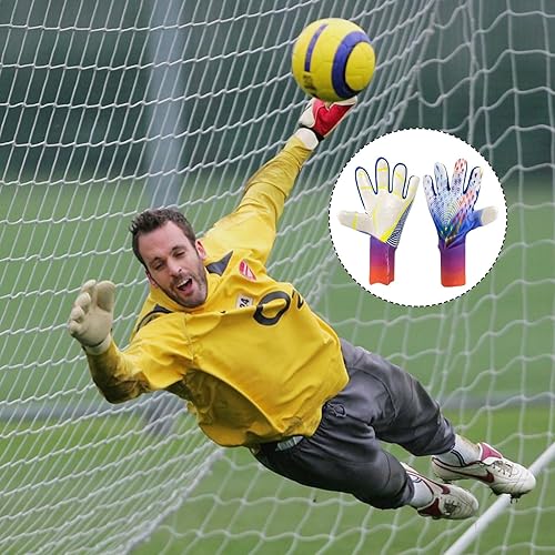 Miniatura 6 de Camidy Guantes de portero de fútbol para jóvenes y adultos, transpirables, resistentes a la abrasión, guantes de portero con palma de látex