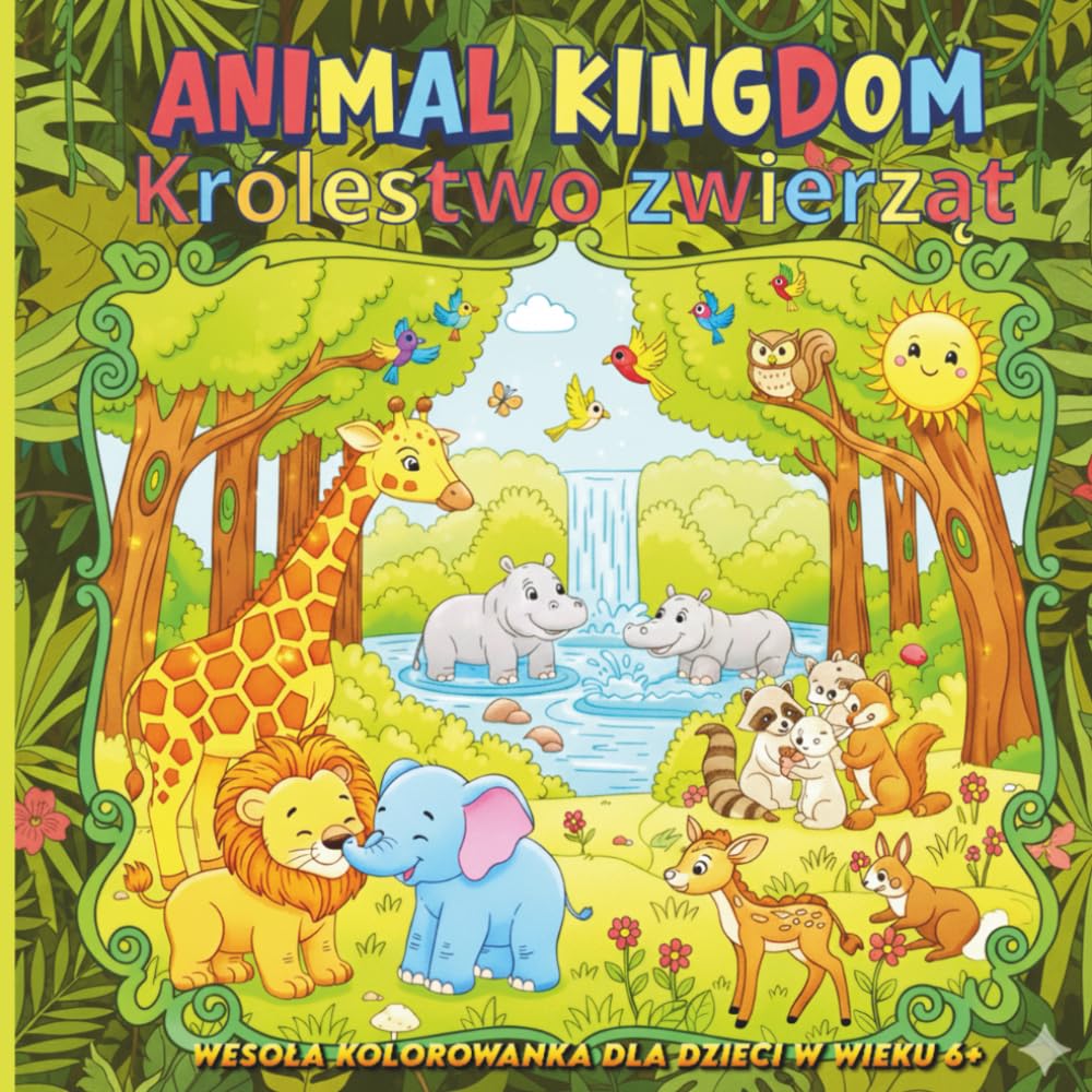 Animal Kingdom – Królestwo Zwierząt: Kolorowanki i Zagadki dla Dzieci 6+: Wielka księga zadań dla chłopców i dziewczynek