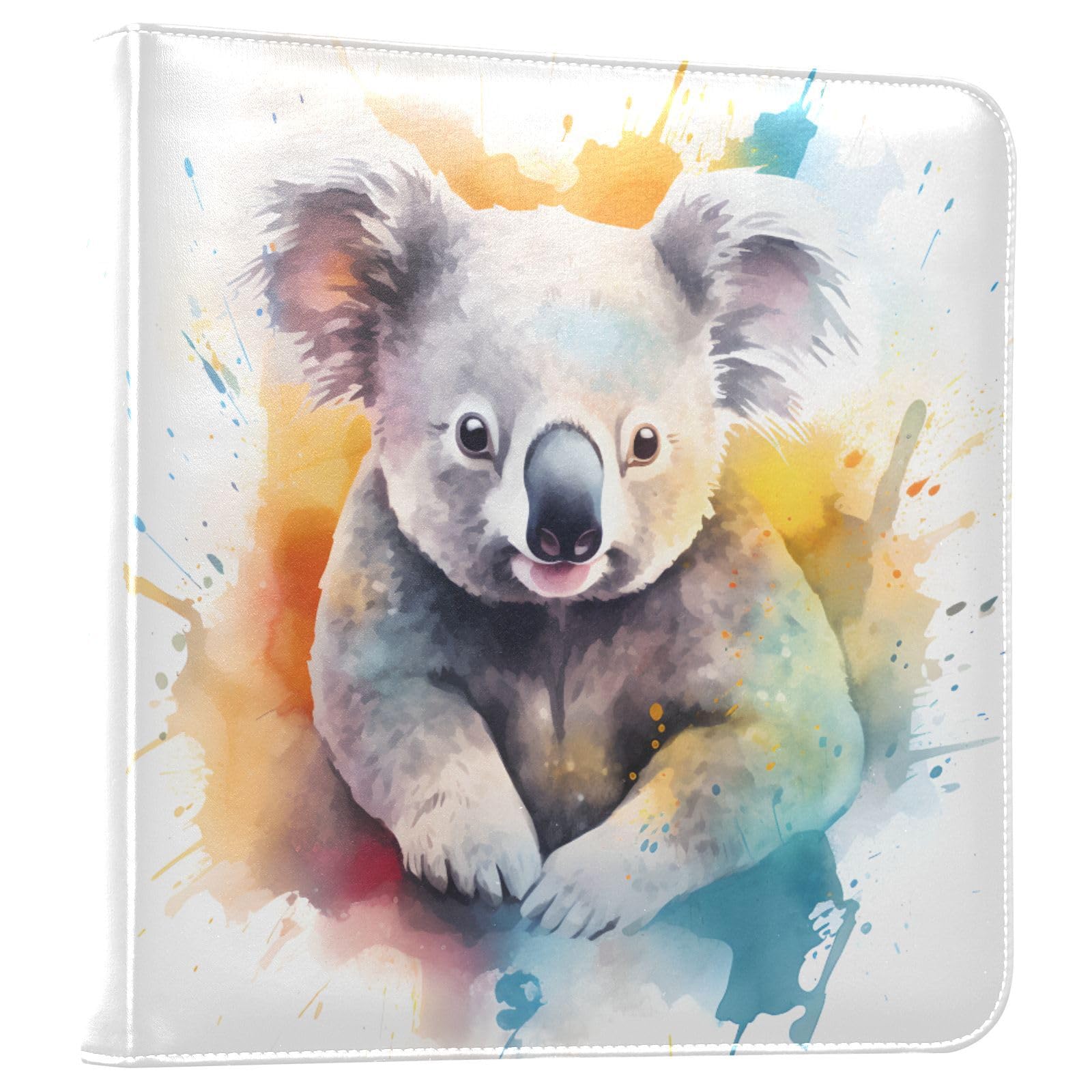 JIPONI Colorful Koala Large Photo Album, DIY Leather Cover Scrapbook Albums for 4x6 5x7 6x8 Pictures, Self Adhesive Memory Book for Wedding, Baby, Family