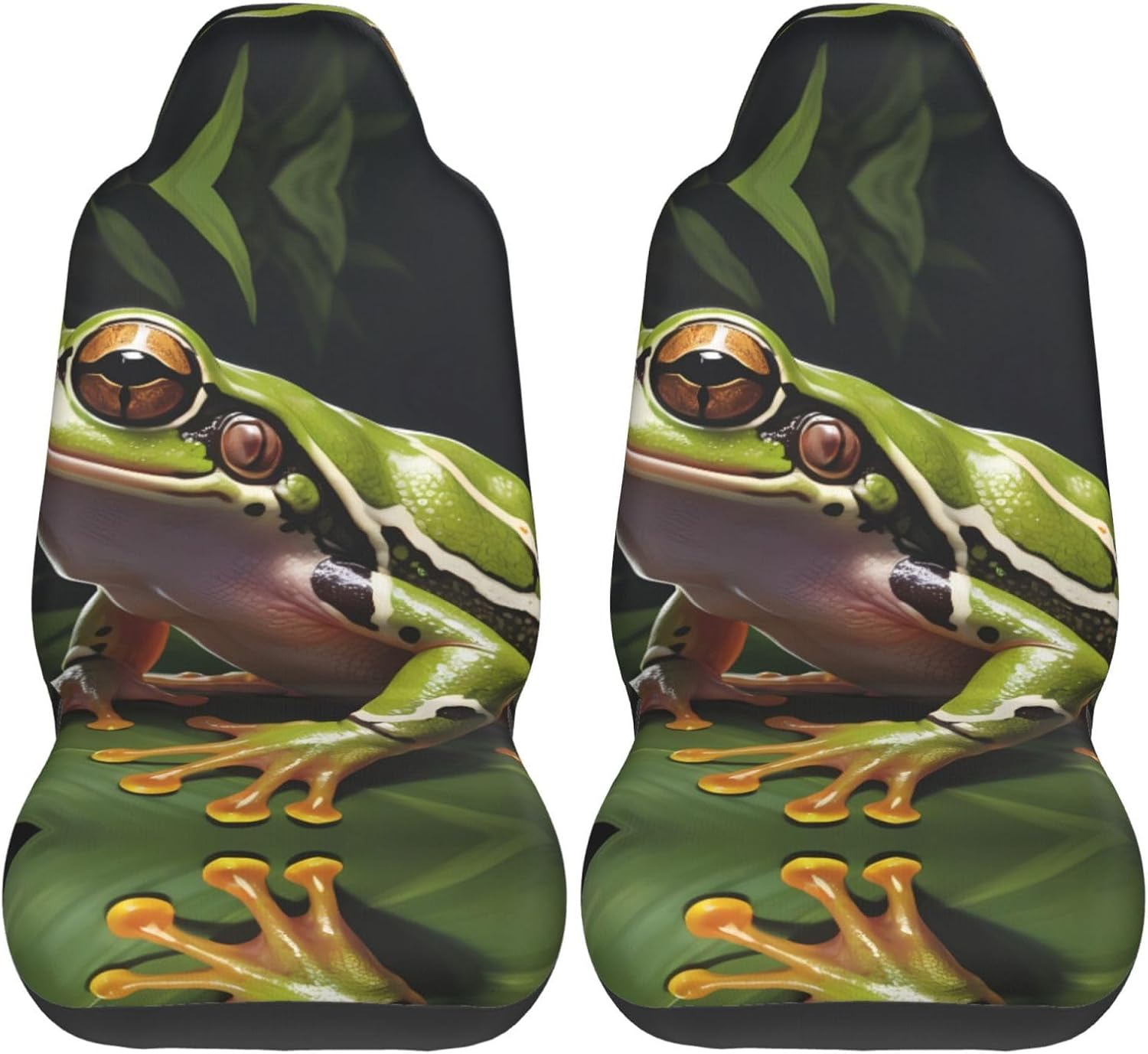 Universal Lightning Tree Frog Printed car seat Covers are Suitable for Most Seats in Trucks, Vans, and Other Similar Vehicles.