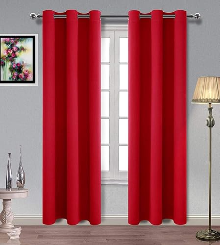 Miniatura 9 de MDS - Paquete de 1 cortina opaca para sala de estar y dormitorio, con aislamiento térmico y ojales, para oscurecer la habitación (negro, 42 x 45