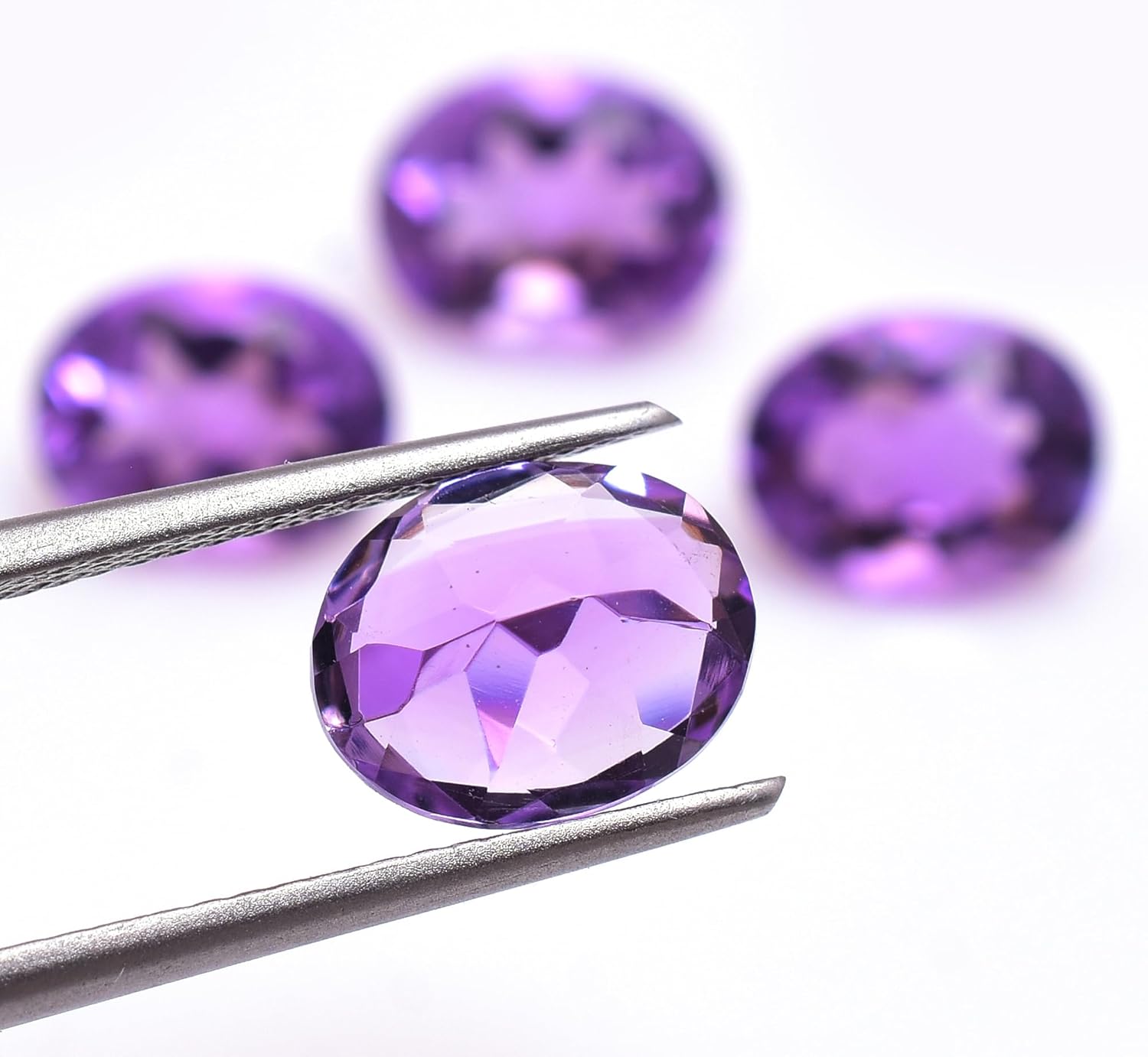 Natural Amethyst round pear oval faceted brilliant cut AAA quality loose calibrated gemstones for jewelry making