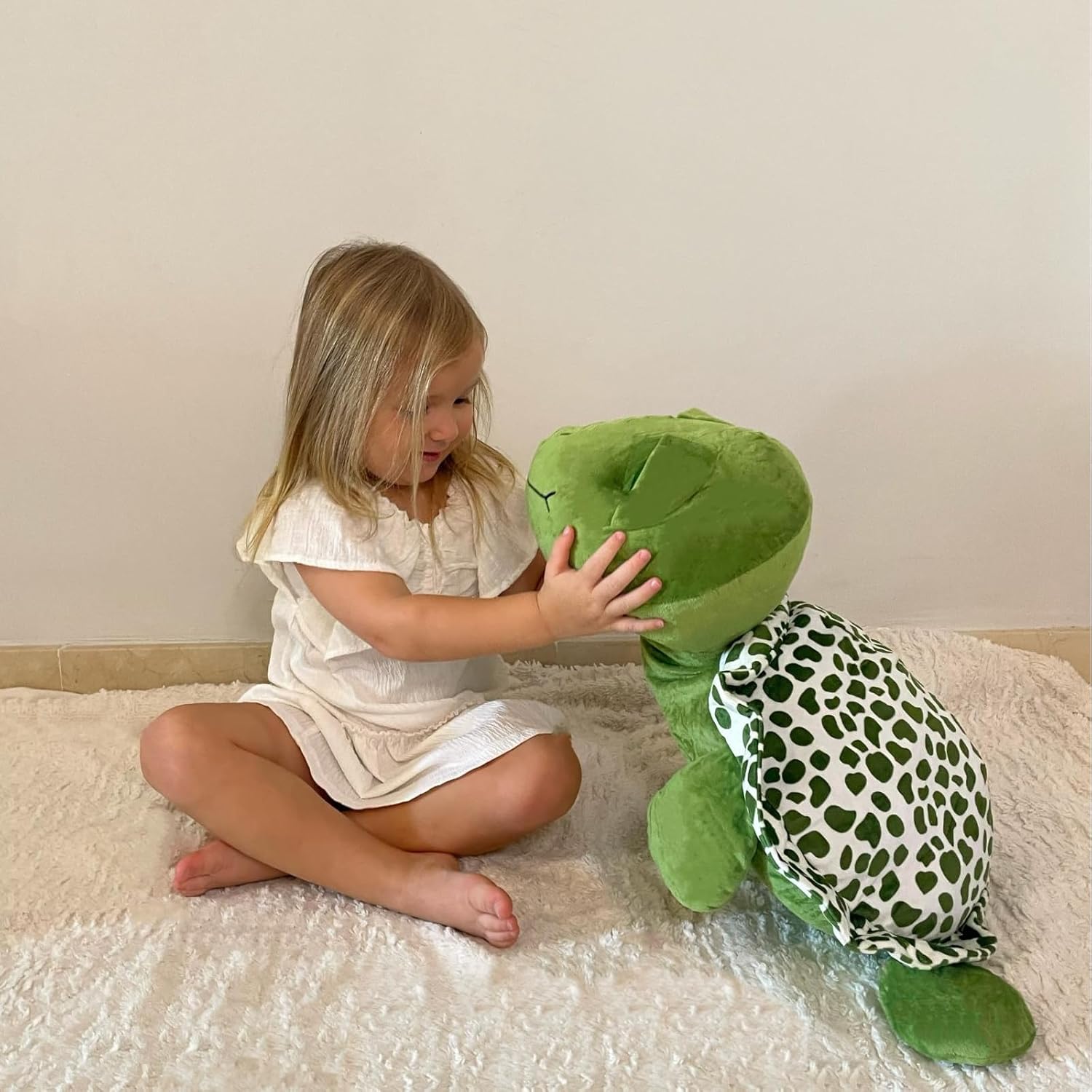 Giant Sea Turtle Plush Toy, 23.6" Big Soft Turtle Stuffed Animal for Kids Adults, Sunggly Large Plushies Body Pillow Gift for Birthday Christmas Baby Shower, Ocean Theme Party Decor