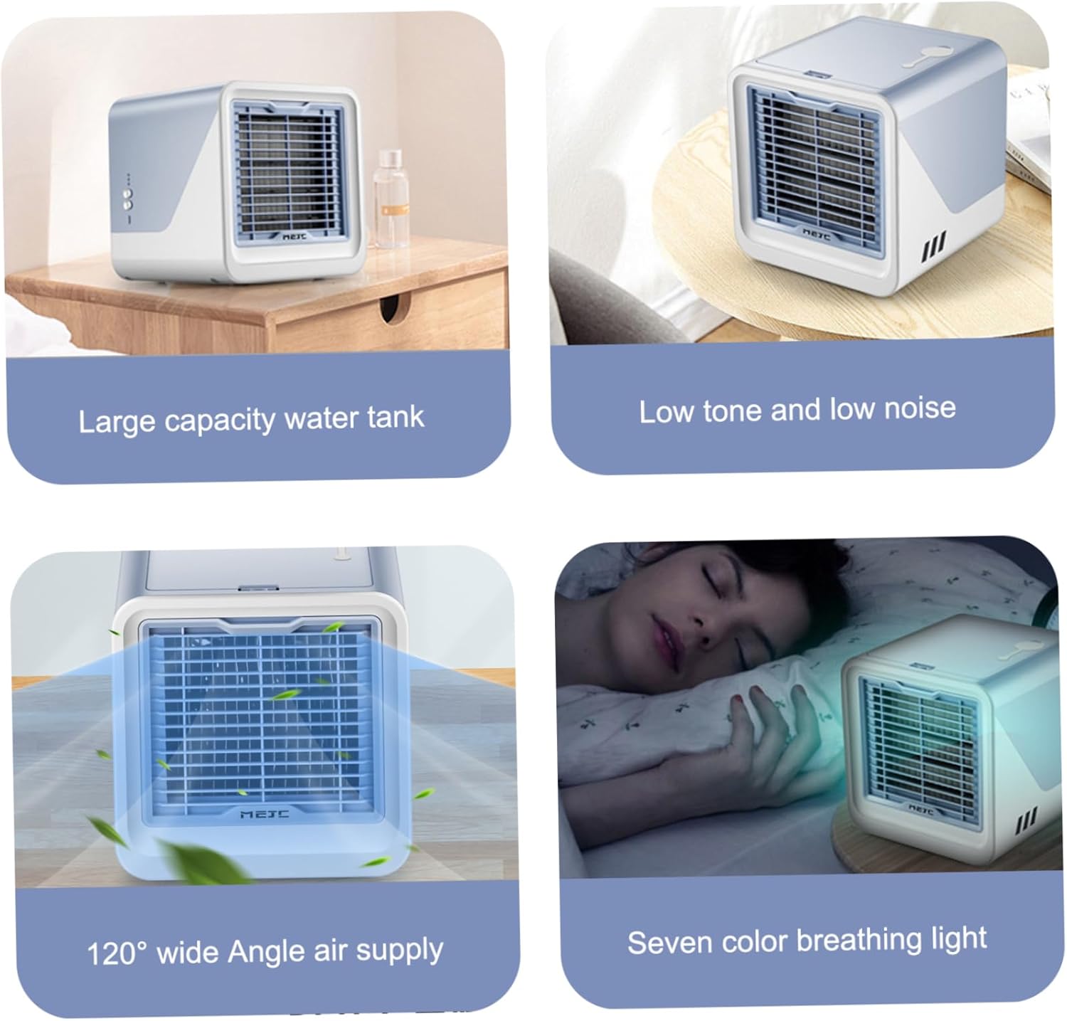 Air Cooler Fan 500ml Three-in-One Small Air Conditioner Adjustable & Silent Water Coolers for Home Room Office