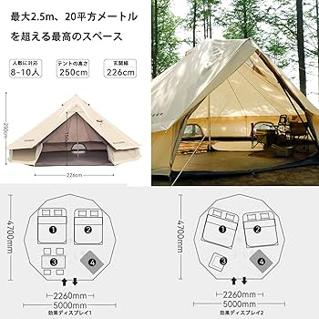 Amazon | BLACKDEER 多機能 ベルテント、210Dオックスフォード布