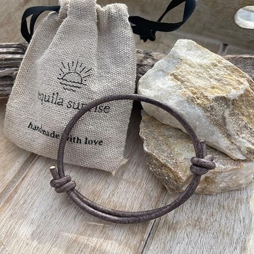 Miniatura 12 de Pulsera de cuero genuino para hombre de 0.118 in – Brazalete ajustable hecho a mano, pulsera de cuero minimalista para hombre, accesorios simples