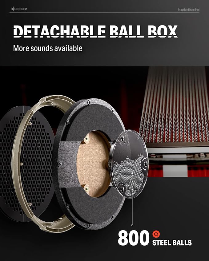 Pad de práctica para batería Donner DTB-1 12 pulgadas miniatura 2