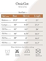 Vista 7 de Blusa OmicGot para mujer de talla grande, blusa henley con estampado floral, casual y con vuelo