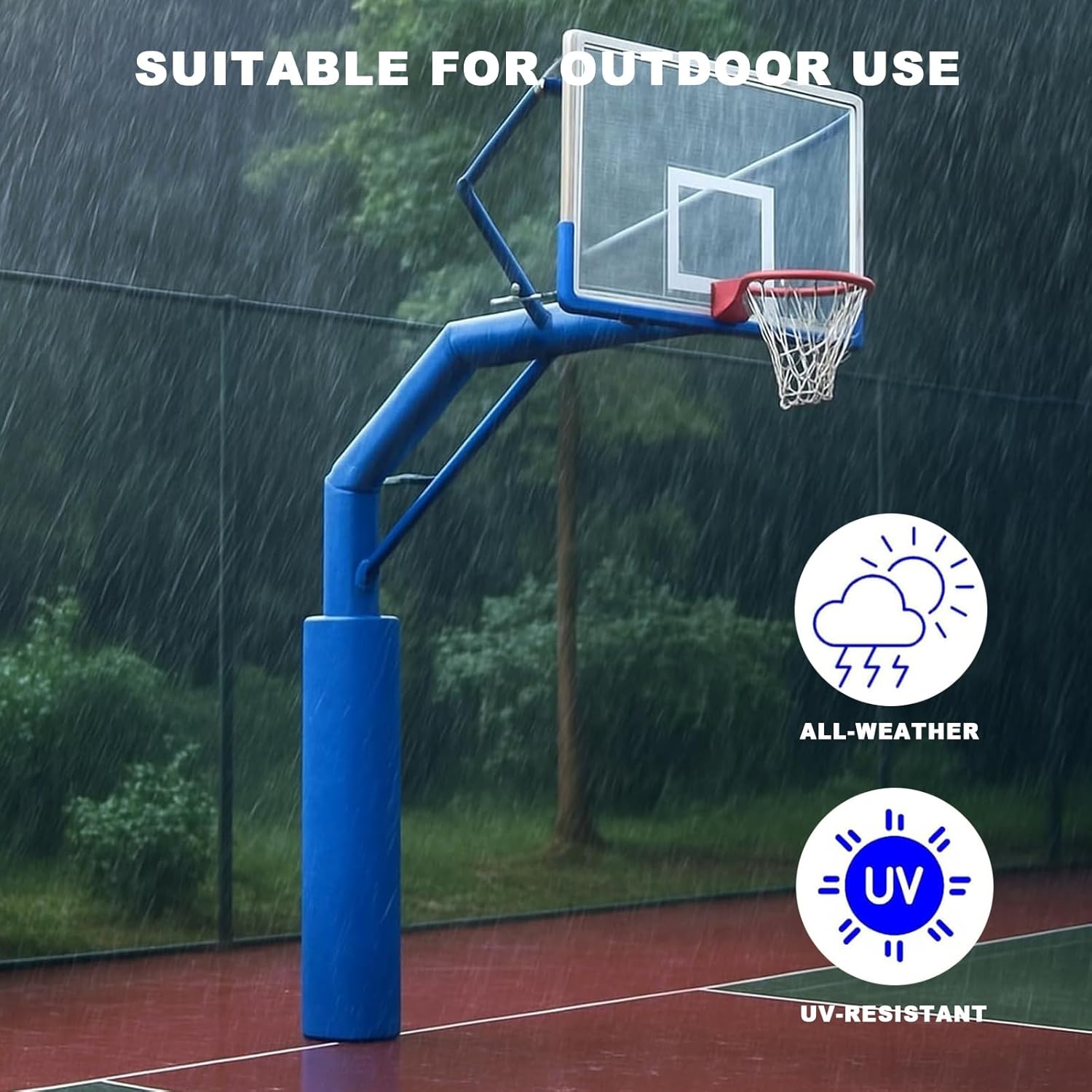 Round Basketball Pole Pads Self-Adhesive Basement Pole Padding for Basketball Garage Playground Pole