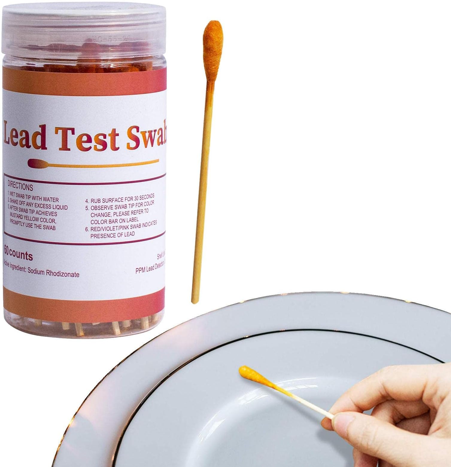 Annual Instant Lead Test Kit | Lead Paint Test Kit with Test Swab - Rapid Test Results in 30 Seconds, Lead Testing Strips for All Painted Surfaces, Ceramics, Dishes, igh-Sensitive Test