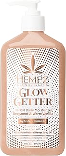 Hempz Glow Getter Body Lotion, Hydrating Moisturizer with Shimmer, 17 oz.