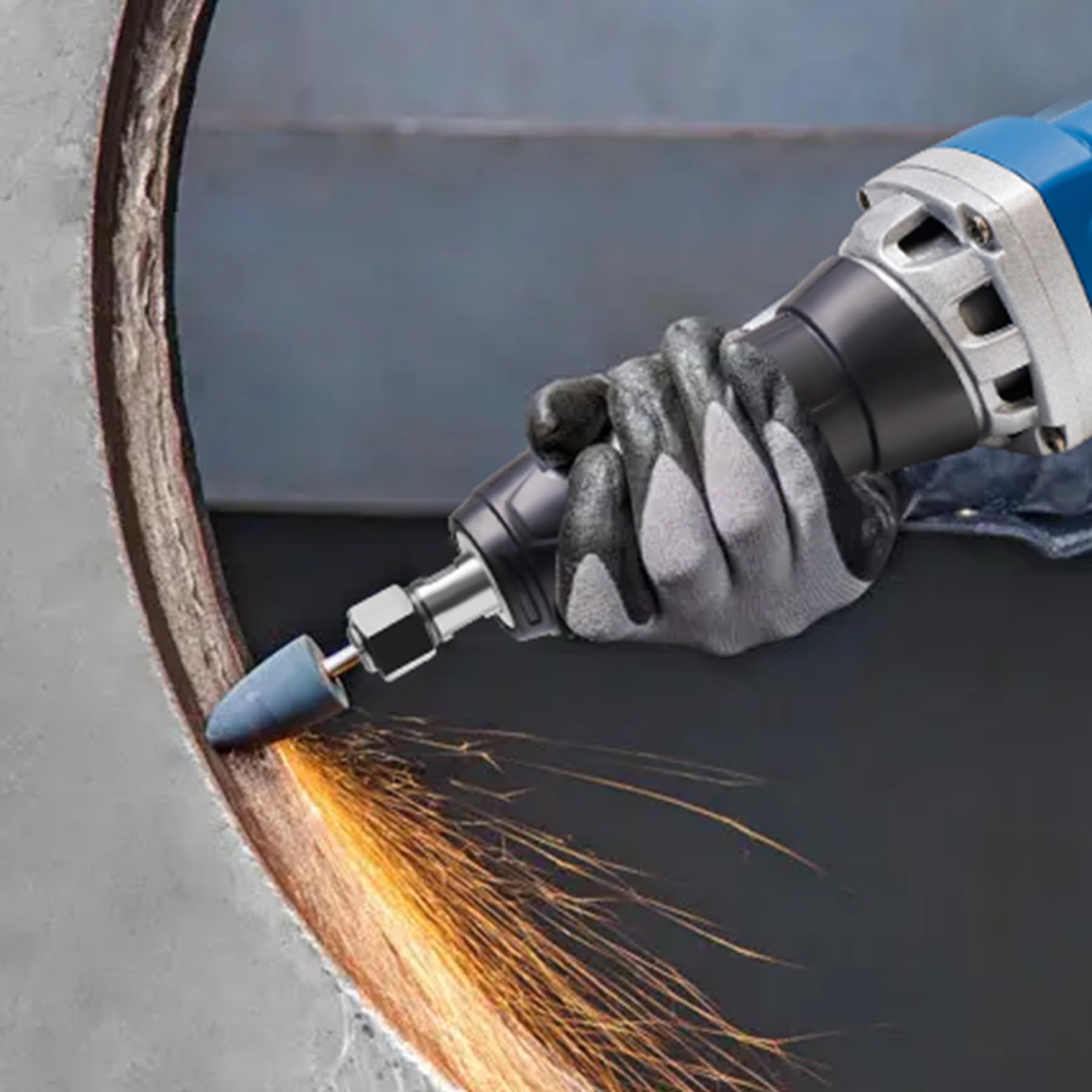 HERZO Smerigliatrice Diritta 600W, Utensile Rotativo Elettrico a Velocità Variabile 0–31000 giri/min, Pinza Ø6mm/8mm, Ideale per Levigare, Lucidare, Incidere e Pulire
