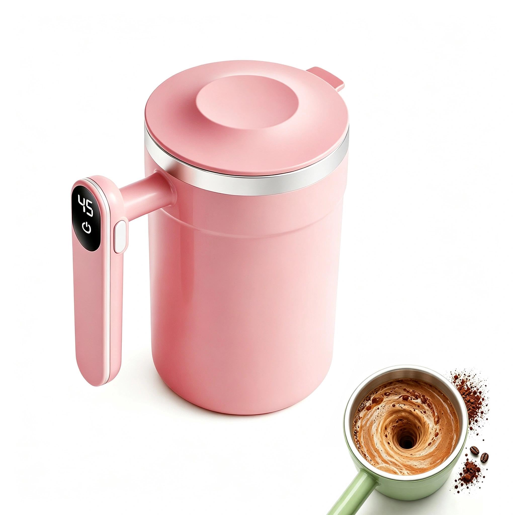 Tasse électrique avec couvercle, affichage numérique de la température, batterie rechargeable, parfaite pour le café, le thé et les boissons chaudes, design facile à transporter