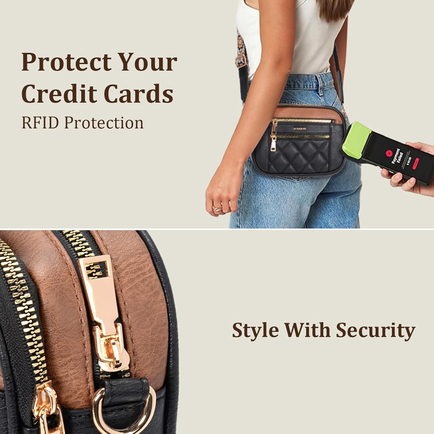 Quilted Crossbody Bags For Women With Wide Strap Vegan Leather Designer Shoulder Handbags Small Purse - Image 6