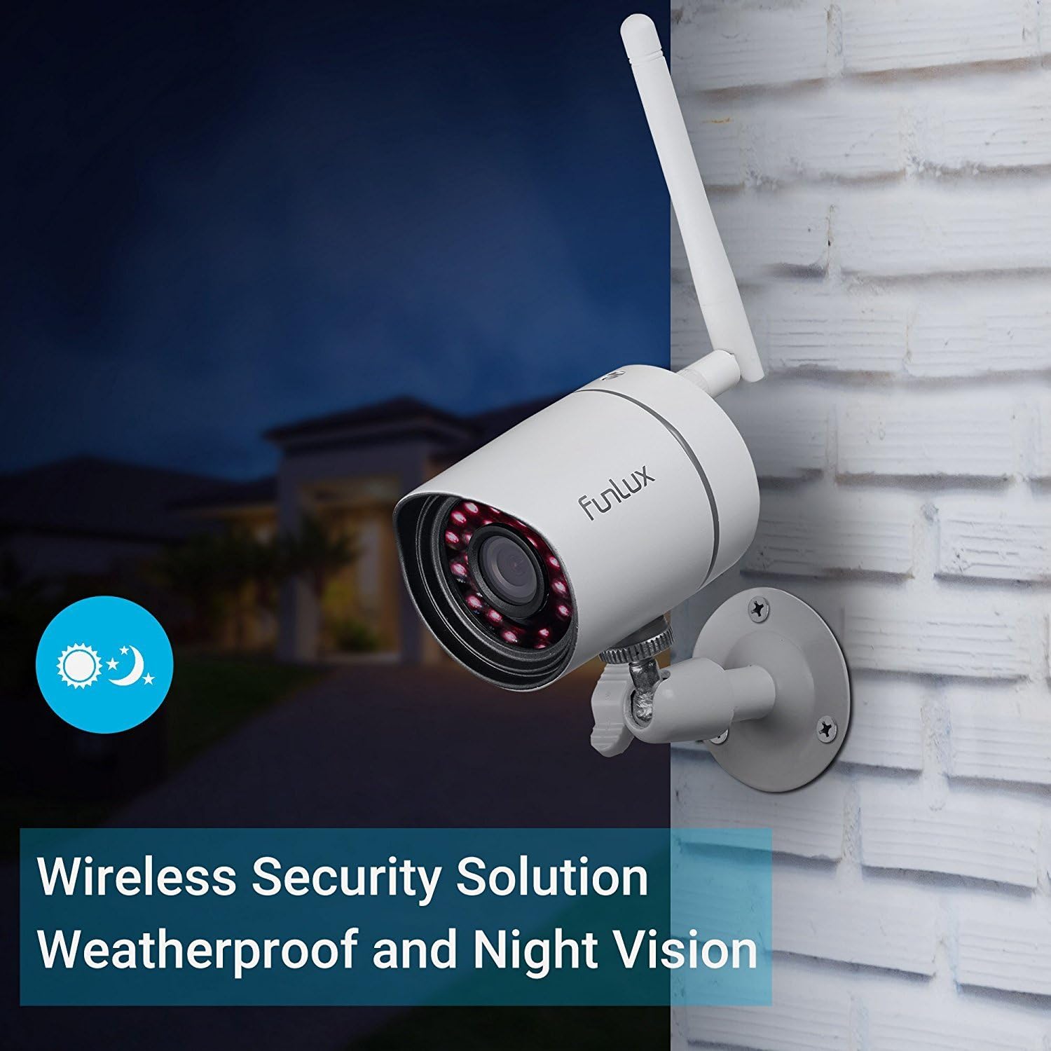 Funlux Wireless 720P HD Outdoor Security Camera Day/Night Video Surveillance Camera (2 Pack)