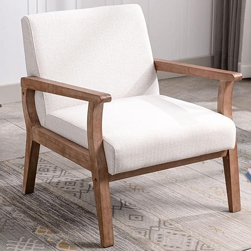 Miniatura 8 de VESCASA Silla decorativa de 23.2 pulgadas de ancho con brazos, cómoda silla auxiliar de granja con asiento tapizado, silla de lectura moderna de