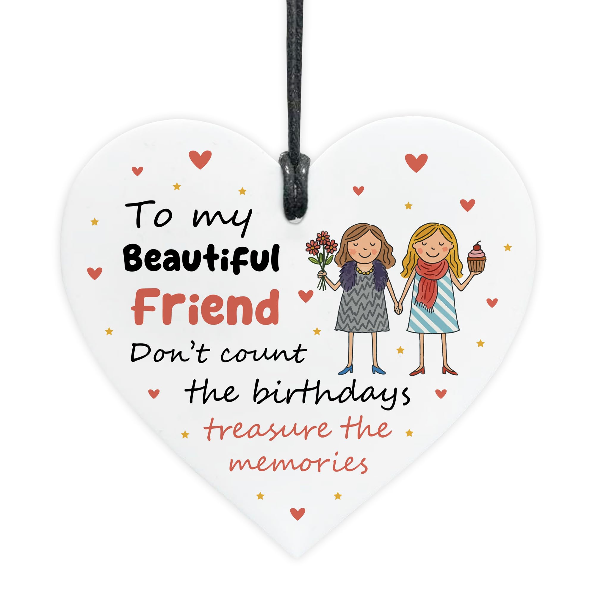 Red Ocean To My Best Friend For Birthday Acrylic Heart Plaque Friendship For Women Best Friend Novelty Birthday BFF Keepsake