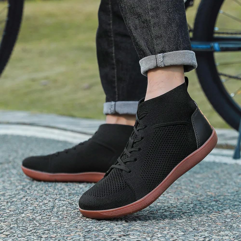 QXDZSW - Scarpe da ginnastica da uomo con punta larga, in rete, traspiranti, casual, alte e leggere, per ciclismo, sport e passeggiate, 2505 Nero, 41 1/3 EU