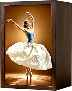 Wooden Ballet Dancer Tissue Box Cover, Unique Skirt Tissue Box Holder Girl Dress, Napkin Dispenser Decorative for Bathroom, Living Room, Office, Kitchen, Vanity, Countertop, Girls Room B