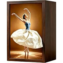 Wooden Ballet Dancer Tissue Box Cover, Unique Skirt Tissue Box Holder Girl Dress, Napkin Dispenser Decorative for Bathroom, Living Room, Office, Kitchen, Vanity, Countertop, Girls Room B