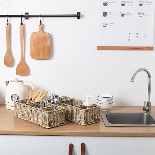 Miniatura 3 de Cesta de mimbre para inodoro, cesta de mimbre pequeña, cesta de almacenamiento de mimbre para tanque de inodoro, cesta de almacenamiento de hierba