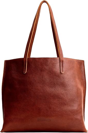 حقيبة أغسطس من Portland Leather Goods مصنوعة يدويًا من أجود أنواع الجلود ذات الحبوب الكاملة مع جيب داخلي كبير وحلقة مفاتيح داخلية