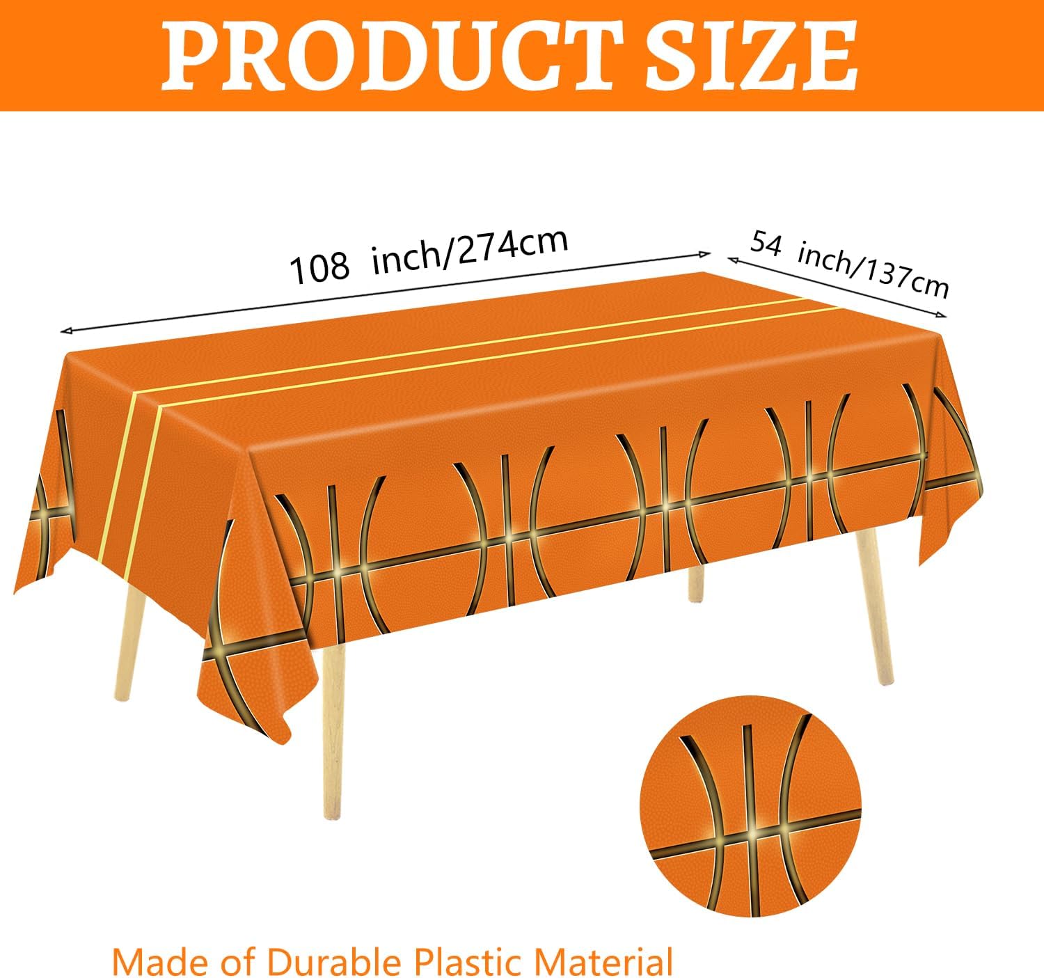 130 Pcs Basketball Party Supplies Basketball Party Decorations Plates Napkins Cups Forks Tablecloth Banner Hanging Swirl for Basketball Birthday Party Decorations, Serves 24