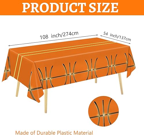 Miniatura 3 de Juego de 178 piezas de decoración de fiesta de cumpleaños con temática de baloncesto, incluye platos, servilleta, taza, tenedor, cuchillos, cuchara,