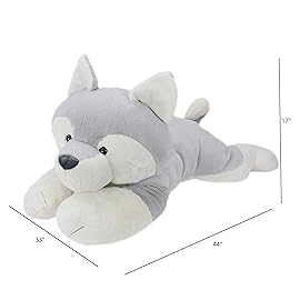 Animal Adventure | Sqoosh2Poof Giant, Cuddly, Ultra Soft Plush Stuffed Animal with Bonus Interactive Surprise - 44 Husky