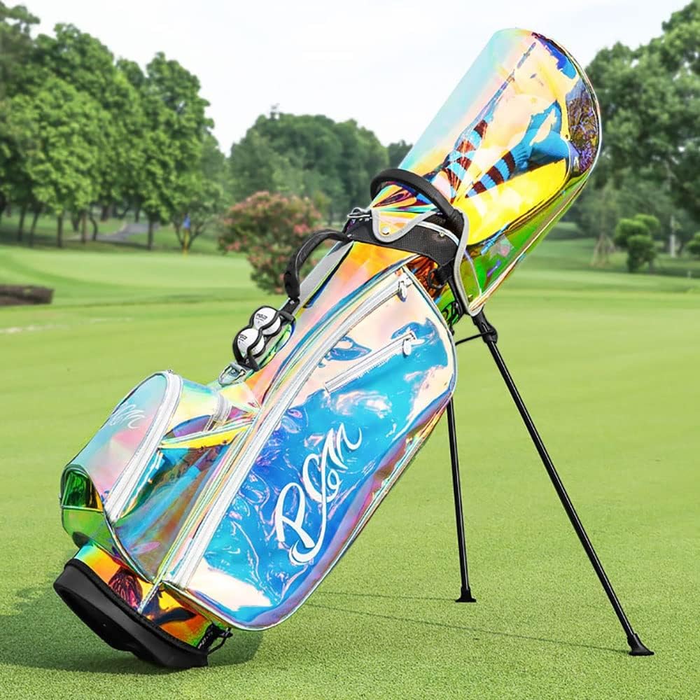 WANHUI Golf Bag Spring Action Stand, Golf Clubs Cart Bag