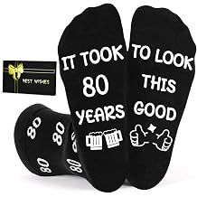 80th 75th 50th 30th Birthday Gifts for Men, Funny Socks for Him Dad Husband