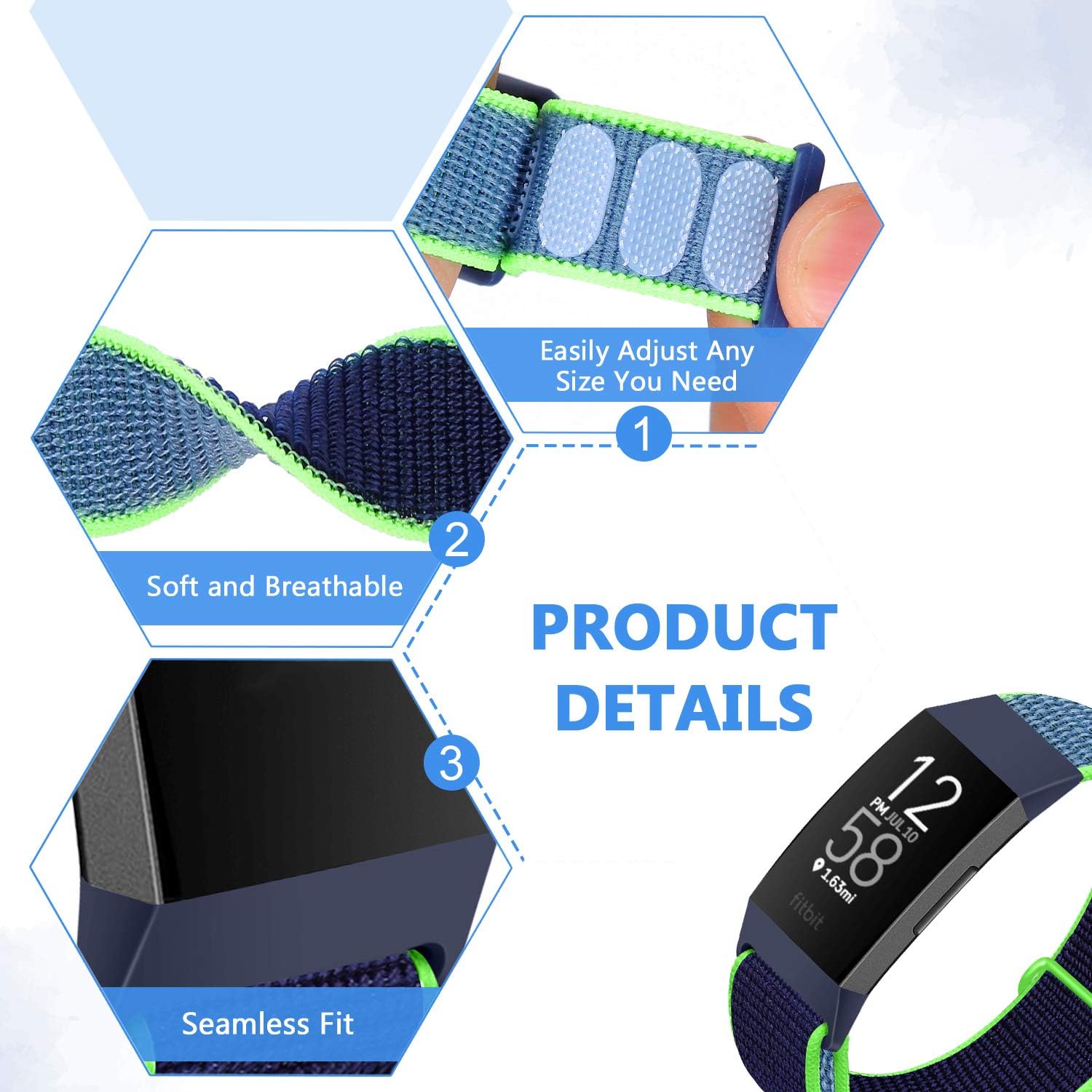 Runostrich Nylon Watch Straps Compatible with Fitbit Charge 4/Charge 3/SE - Image 4