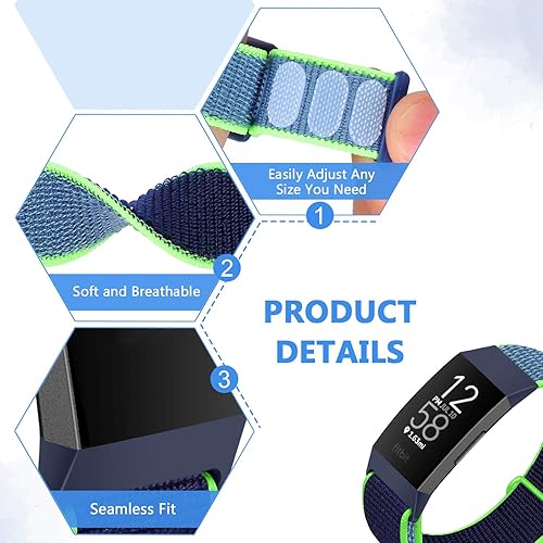 Miniatura 87 de Correas de nailon para reloj, compatibles con Fitbit Charge 4, Charge 3, Edición especial, correa de repuesto suave, deportiva, transpirable