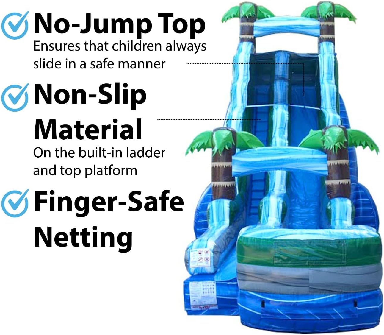 TentandTable Inflatable Water Slide for Kids and Adults, Commercial Grade Giant Blow Up Backyard Water Fun, Includes Electric Air Blower, 45' L x 15' W x 21.5' H, Blue Marble
