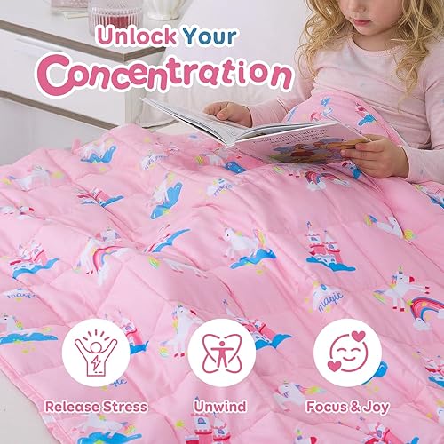Miniatura 3 de Kivik Manta con peso de 3 libras, transpirable, pequeña y pesada, para dormir y relajarse, para cama, sofá, hogar, escuela, lavable a máquina