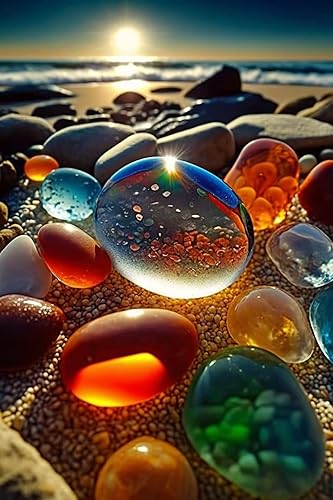 Miniatura 9 de RMSGOZO Kits de pintura de diamantes 5D Red Sundown - Pintura de paisaje chino con diamantes redondos completos para adultos y niños, para