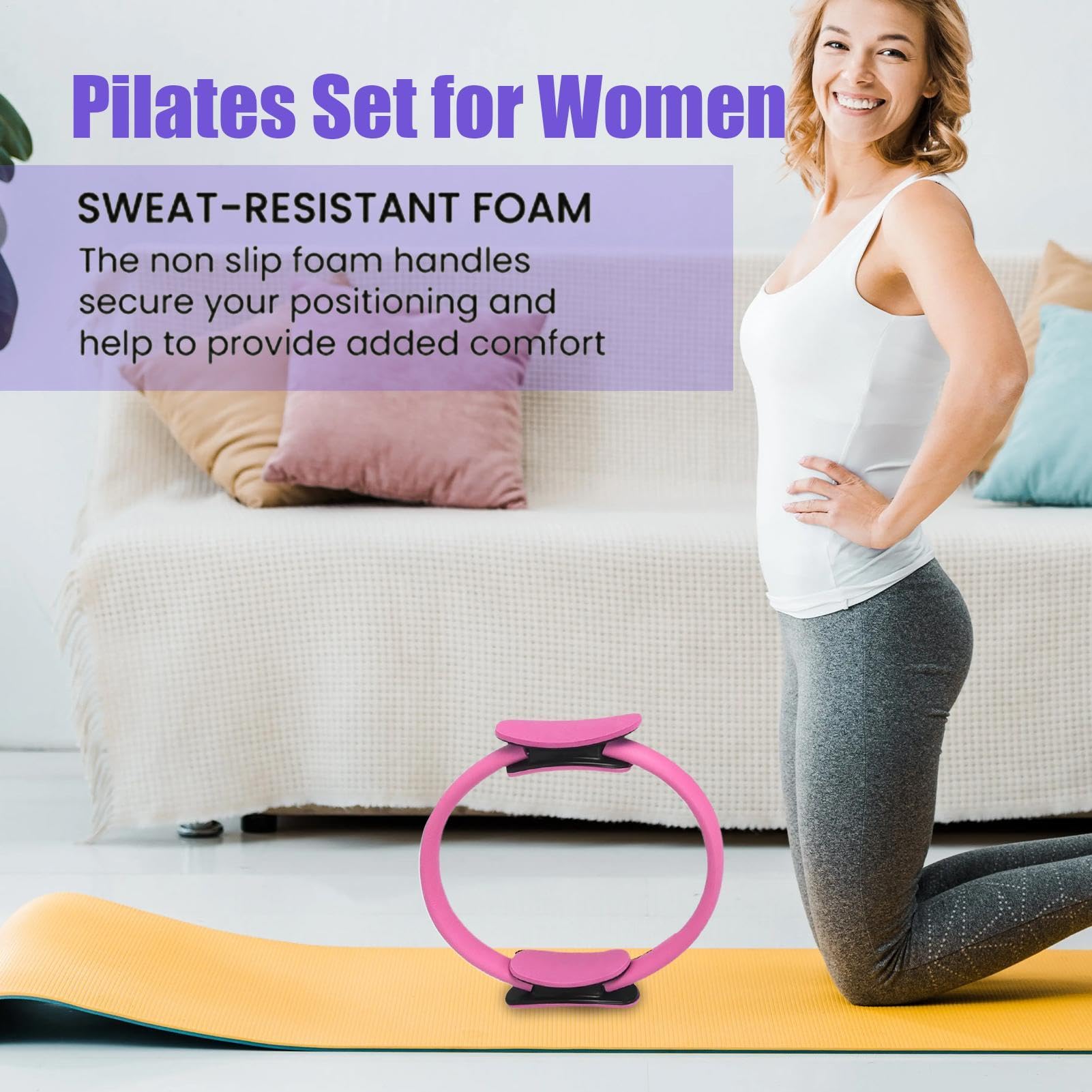 13PCS Set di attrezzature Pilates, kit Pilates, Pilates Ring Circles Attrezzature Pilates per l'allenamento a casa, set di anelli e palline, Anello di pilates tonificanti, per domestiche pilates