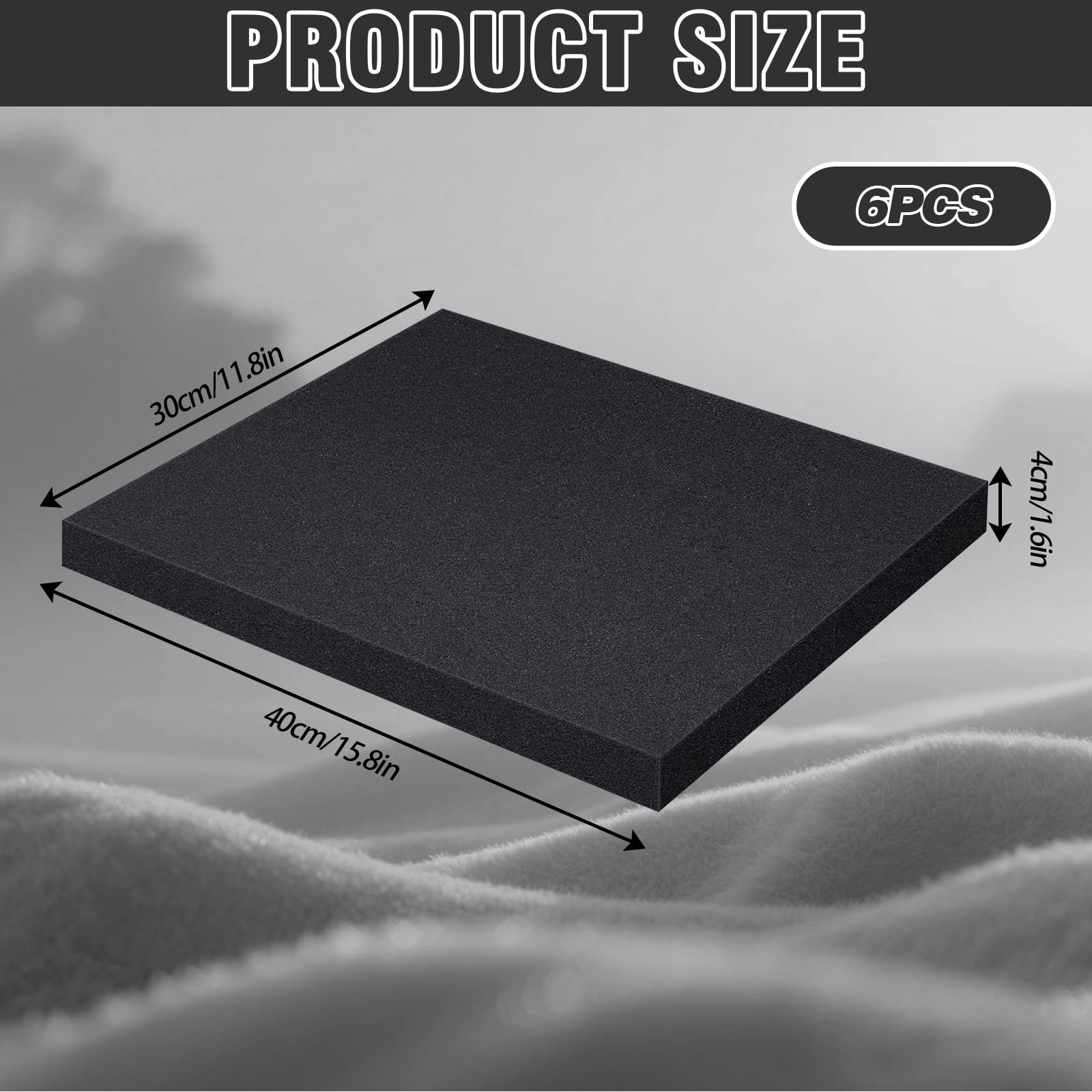 Lot de 6 plaques de mousse rigide 400 x 300 x 40 mm - Plaque de mousse rigide - Pour boîte à outils, mallette de protection, table et bricolage